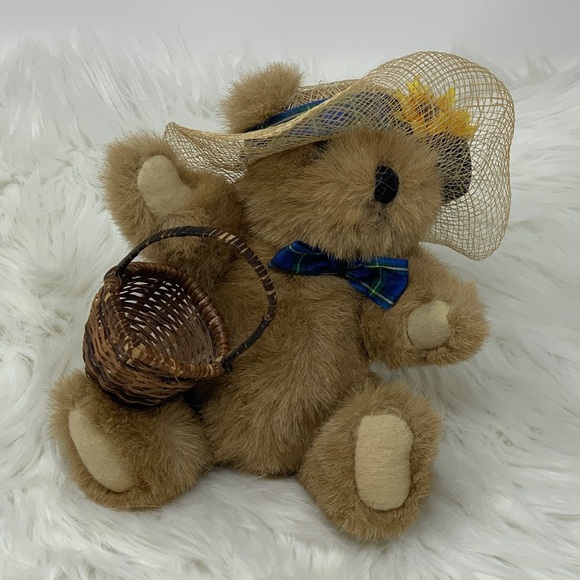 Collectible Bear With Bow Tie, Basket, & Hat - Picture 8 of 12